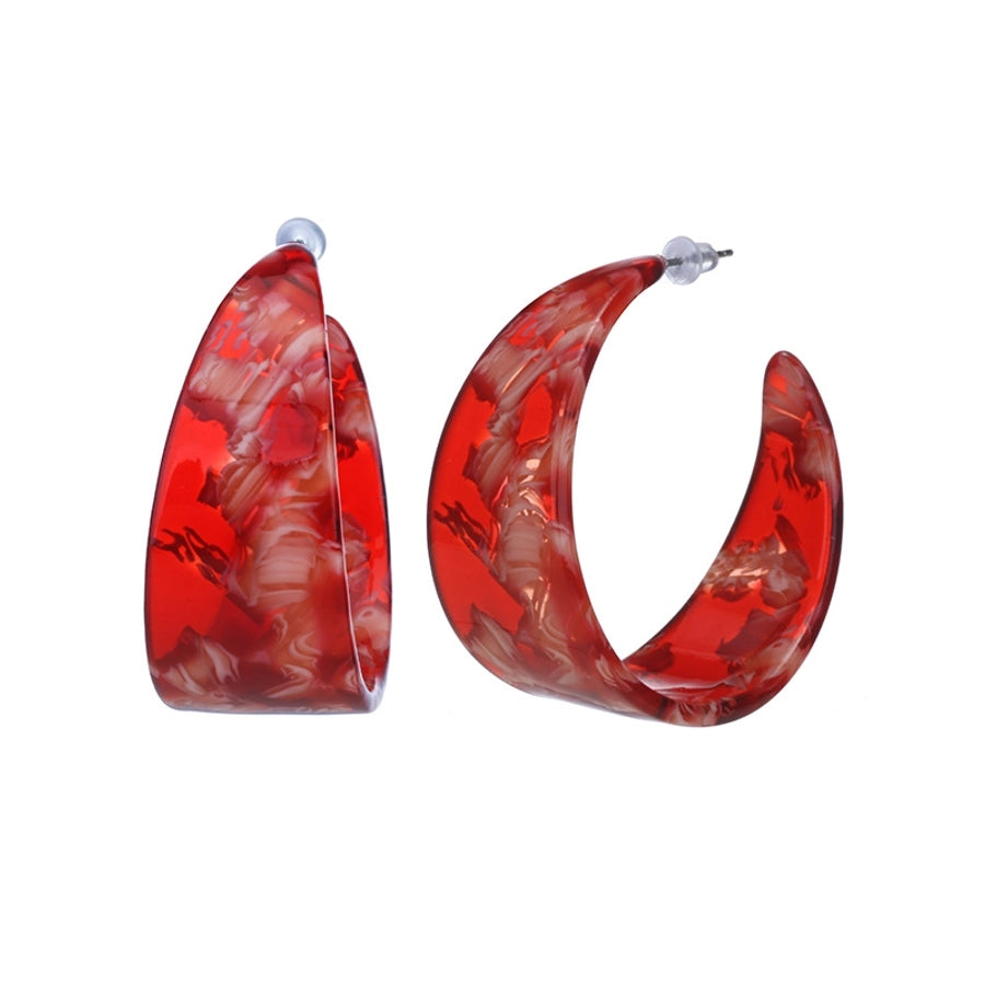 wis  popular C- shaped acetate plate earrings acrylic fashion earrings exaggerated  earrings - CEJEW