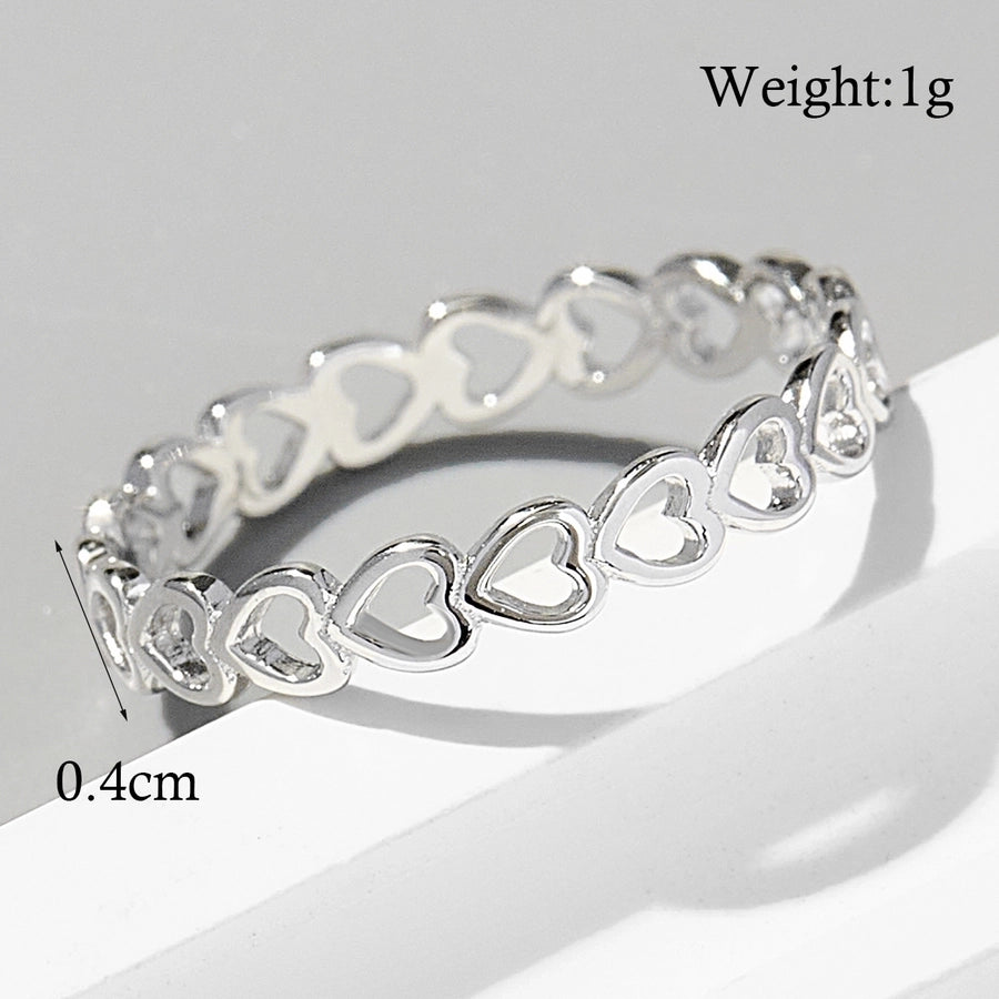 925 Sterling Silver Heart Shape Rings