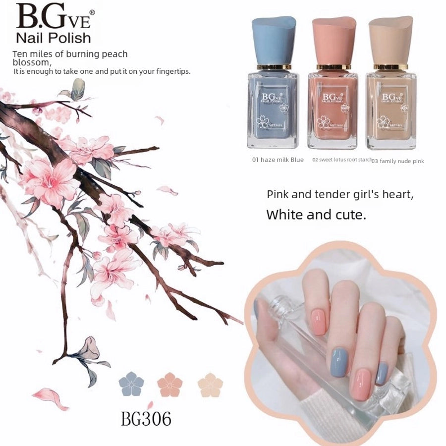 Bgve Nail Polish Long-lasting Quick-drying Transparent Nude Color Jelly Pink   Whitening Oil-based Nail Polish