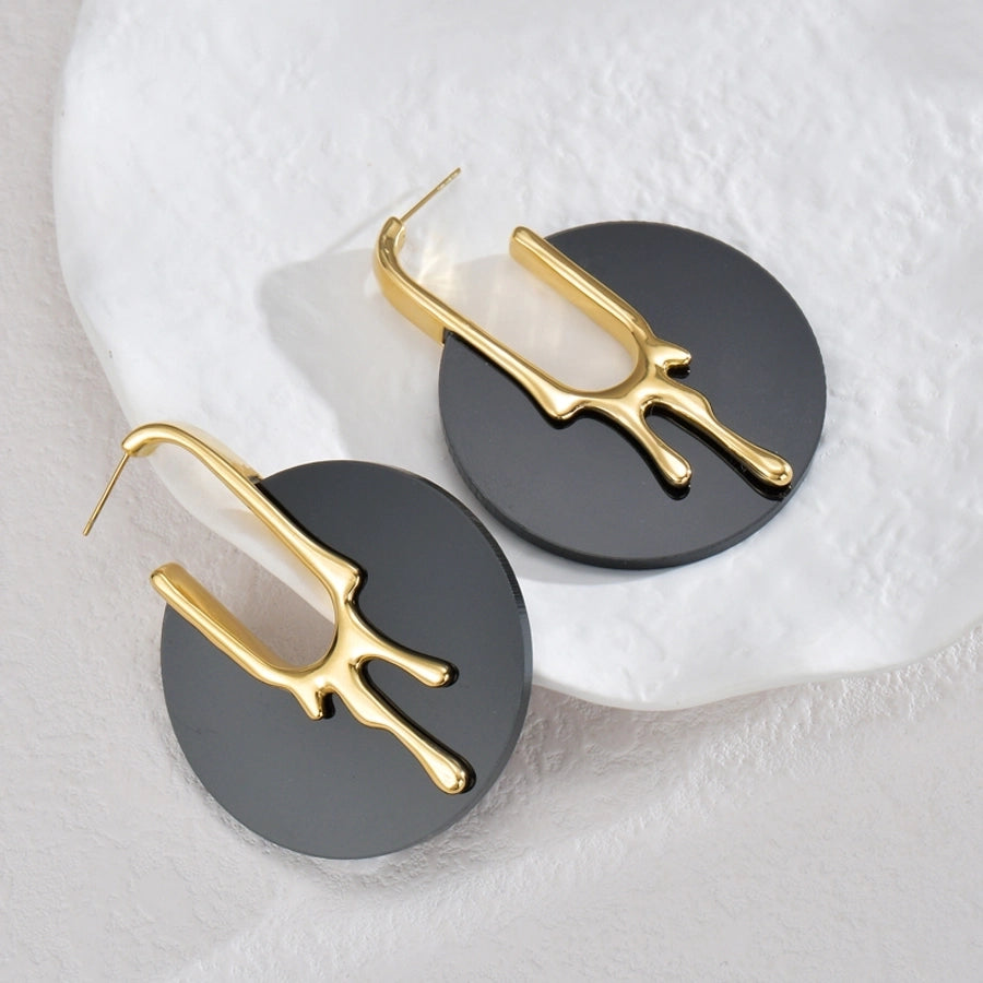 1 Pair Elegant Vintage Style Streetwear Geometric 304 Stainless Steel 18K Gold Plated Drop Earrings