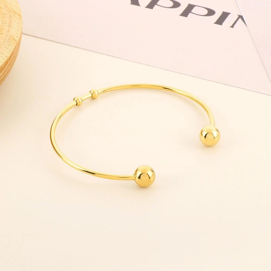 Simple Style C Shape Stainless Steel 18K Gold Plated Bangle In Bulk