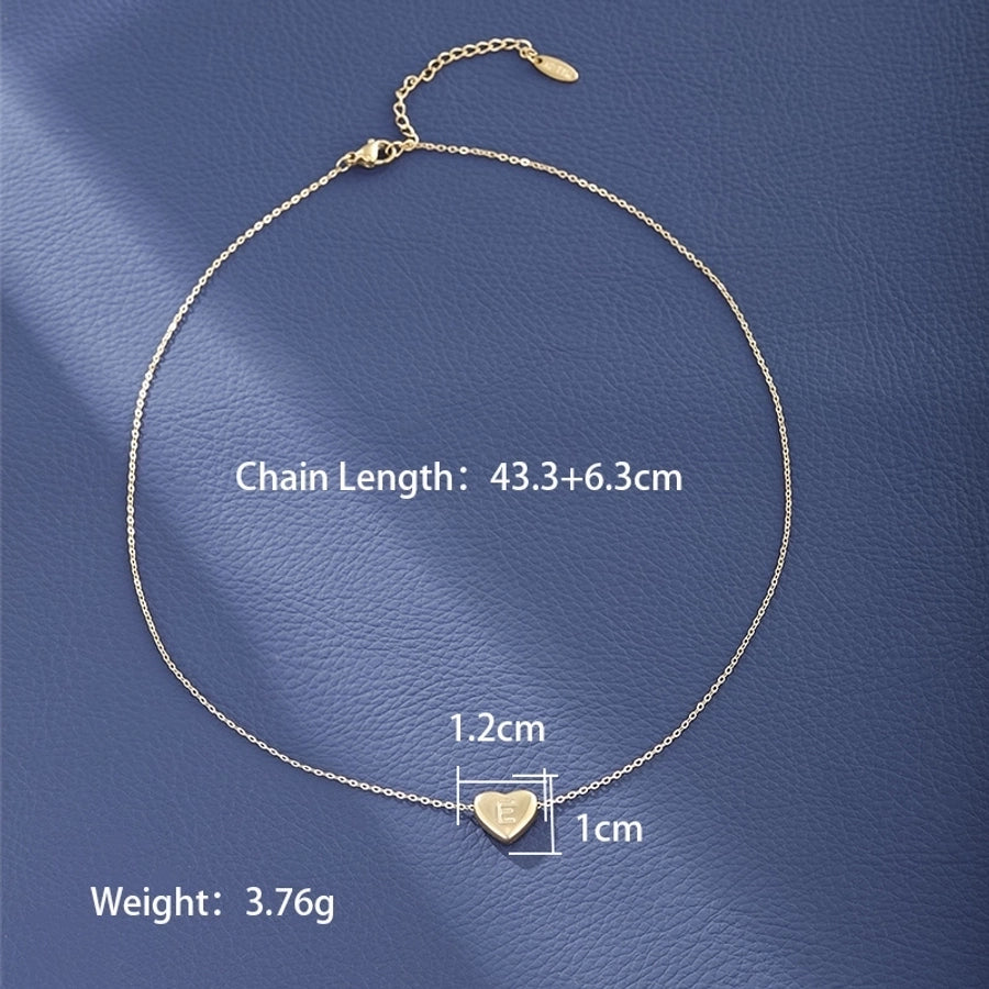 Jewelry XUPING Simple Style Commute Letter Heart Shape 304 Stainless Steel 18K Gold Plated Necklace