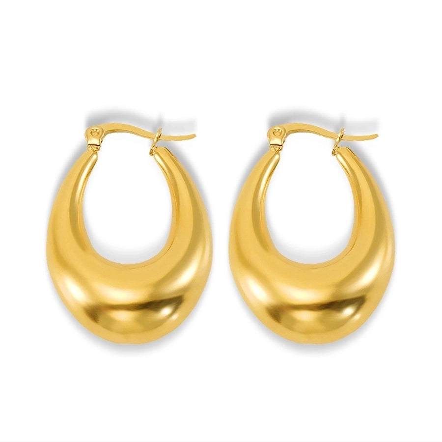 style titanium steel hollow earrings vacuum electroplating 18K real gold stainless steel Women's Light earrings simple earrings - CEJEW