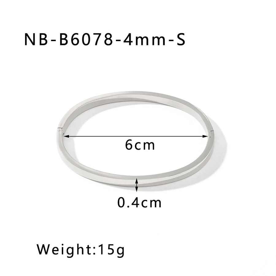 IG Style Simple Style Geometric 304 Stainless Steel Bangle In Bulk