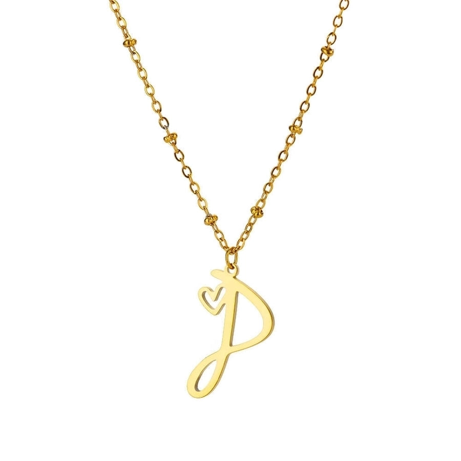 Jewelry IG Style Sweet Letter Heart Shape 304 Stainless Steel Plating Hollow Out Pendant Necklace