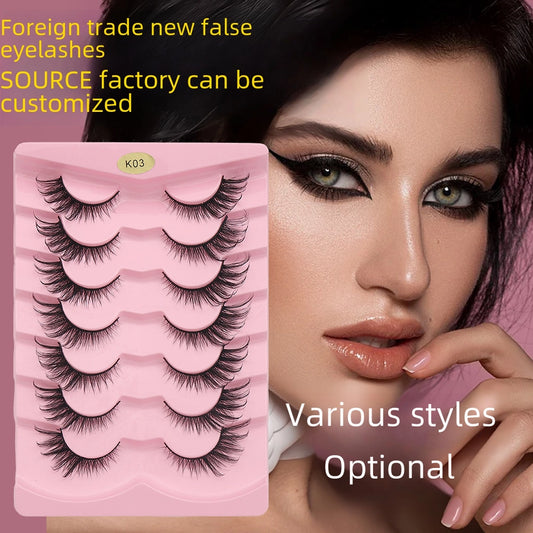 Fox System Slanting False Eyelashes Soft Comfortable Natural Dense European Style One-piece Black Stem False Eyelashes