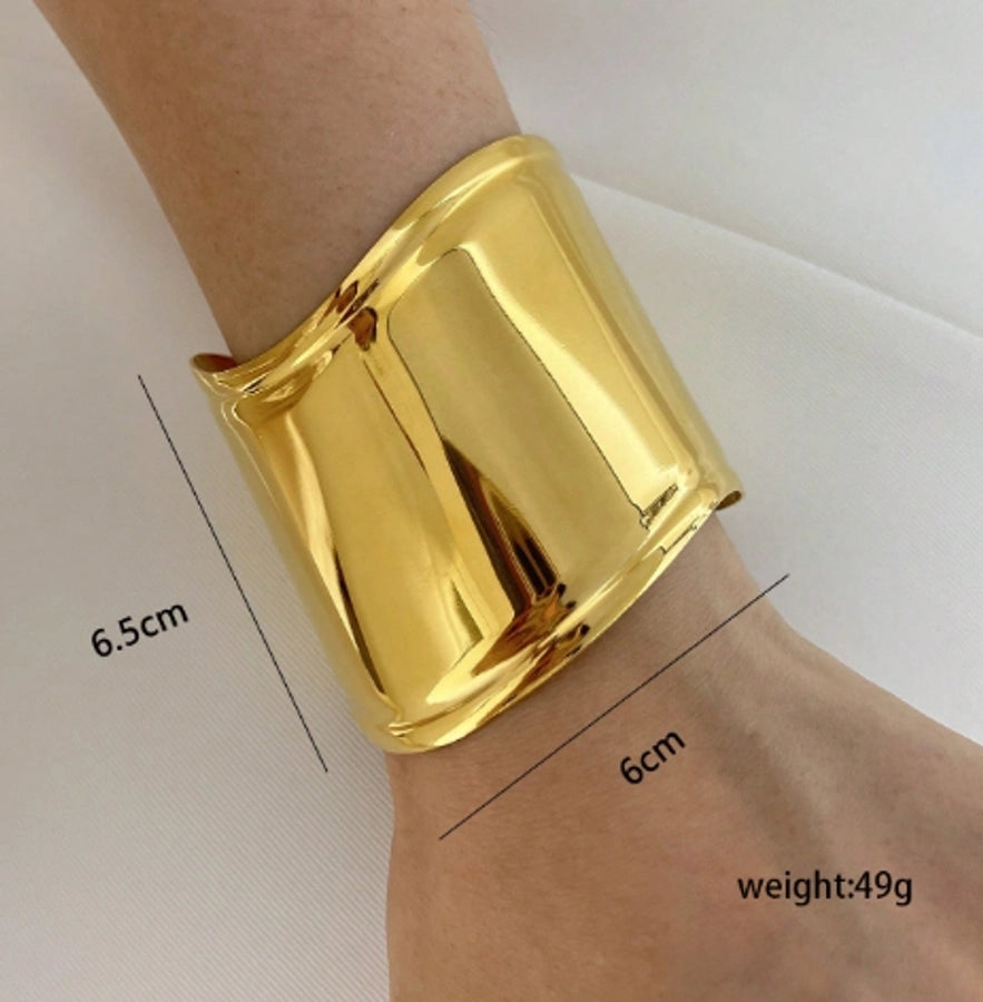 Exaggerated Simple Style Cool Style Square 304 Stainless Steel 18K Gold Plated Bangle In Bulk