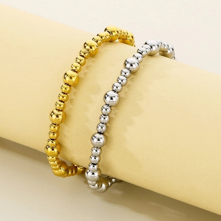 Simple Style Round 304 Stainless Steel 18K Gold Plated Bracelets In Bulk - CEJEW