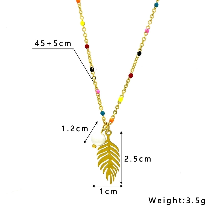 Jewelry Simple Style Classic Style Cactus Leaf Titanium Steel Plating Stainless Steel Necklaces