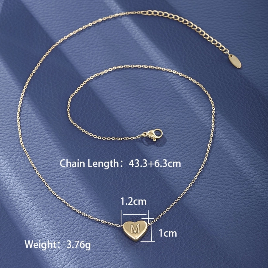 Jewelry XUPING Simple Style Commute Letter Heart Shape 304 Stainless Steel 18K Gold Plated Necklace