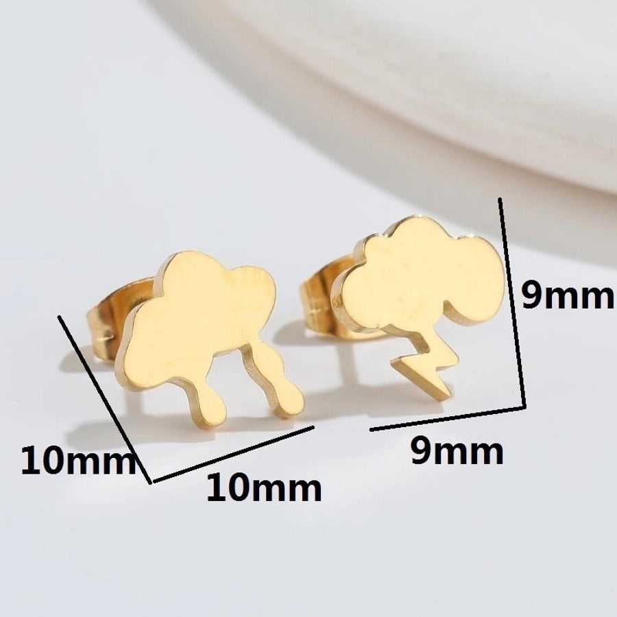 Fashion Geometric Plating 201 Stainless Steel No Inlaid 18K Gold Plated Ear Studs