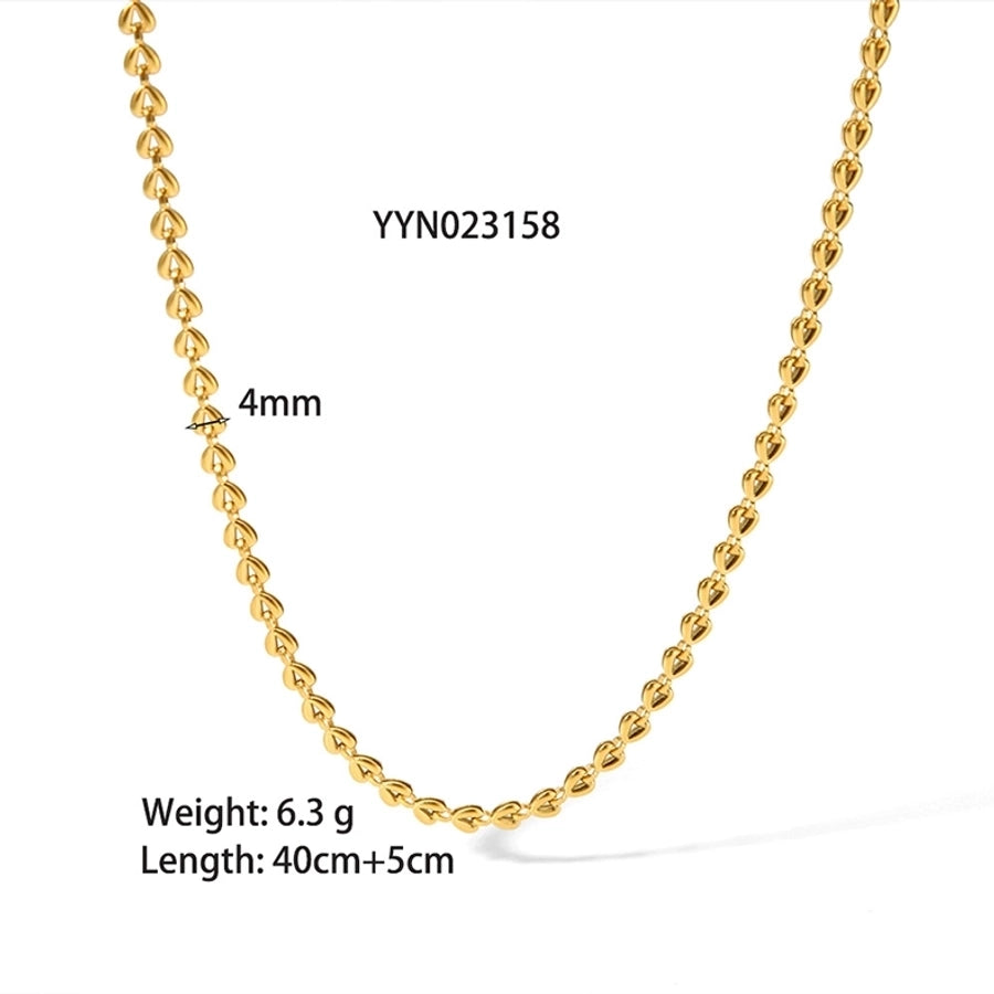 304 Stainless Steel 18K Gold Plated Simple Style Streetwear Plating Solid Color Bracelets Necklace