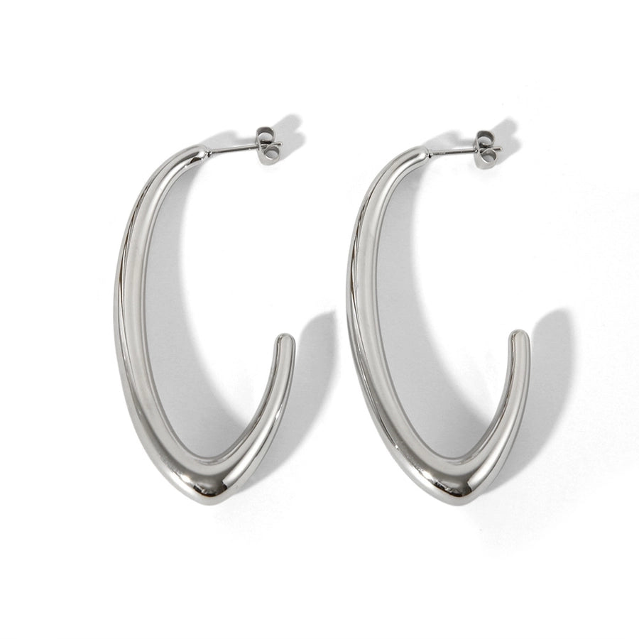 1 Pair Elegant Simple Style Geometric 304 Stainless Steel 18K Gold Plated Stainless Steel Earrings - CEJEW