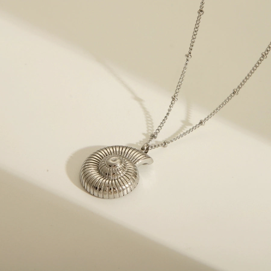 Jewelry Exaggerated French Style Spiral Stripe 304 Stainless Steel 18K Gold Plated Pendant Necklace