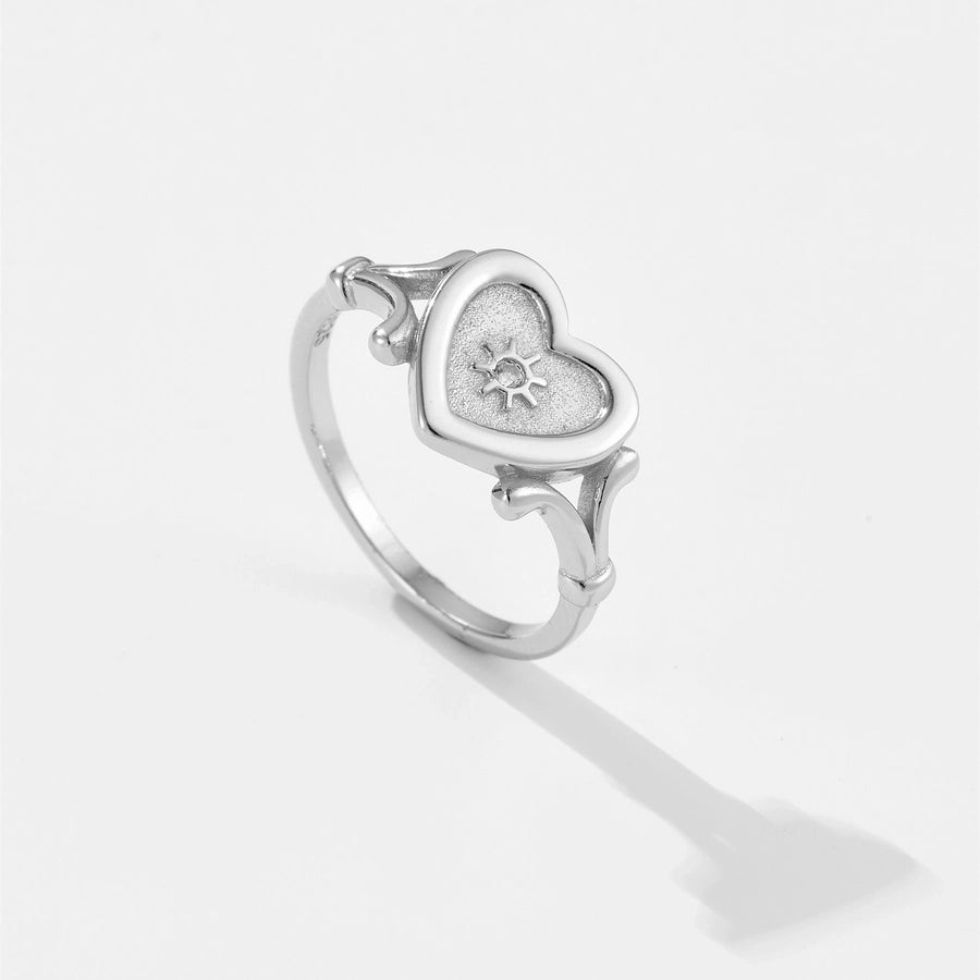 Copper 18K Gold Plated White Gold Plated Heart Shape Rings