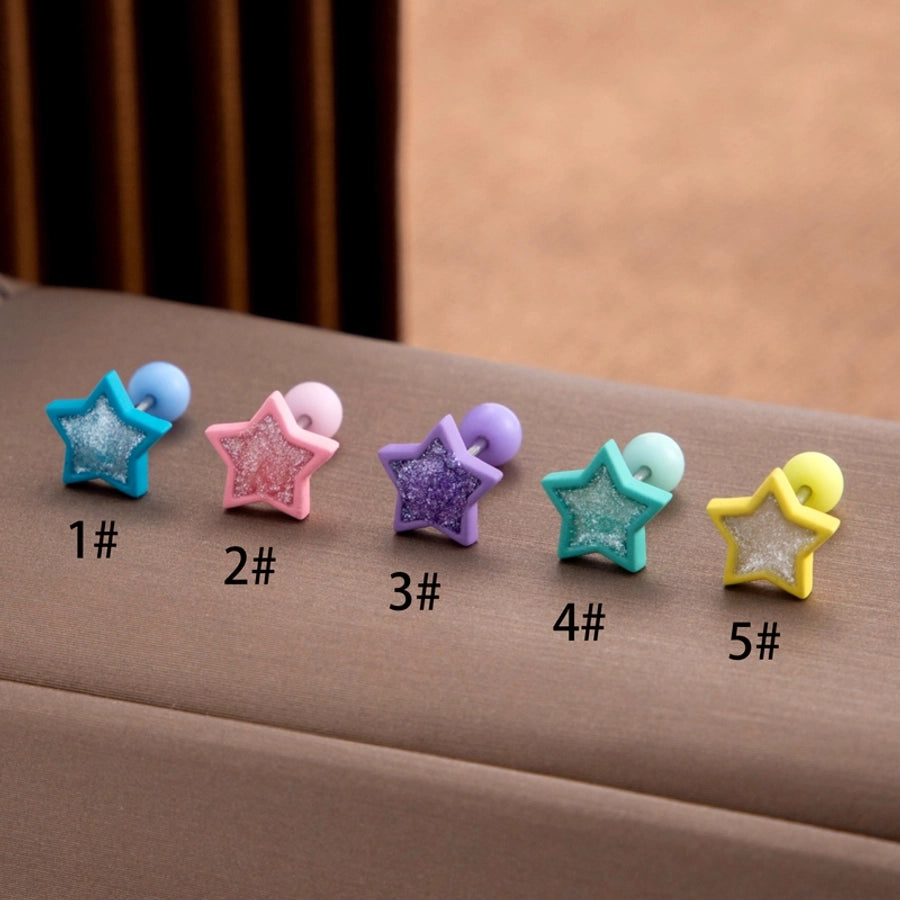 1 Piece Ear Cartilage Rings & Studs Japanese Style Sweet Star 316L Stainless Steel  Copper Plating Inlay Zircon - CEJEW