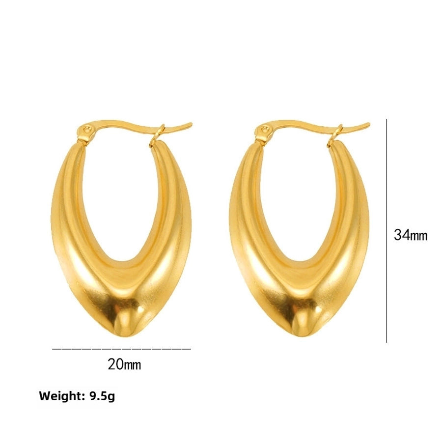 style titanium steel hollow earrings vacuum electroplating 18K real gold stainless steel Women's Light earrings simple earrings - CEJEW