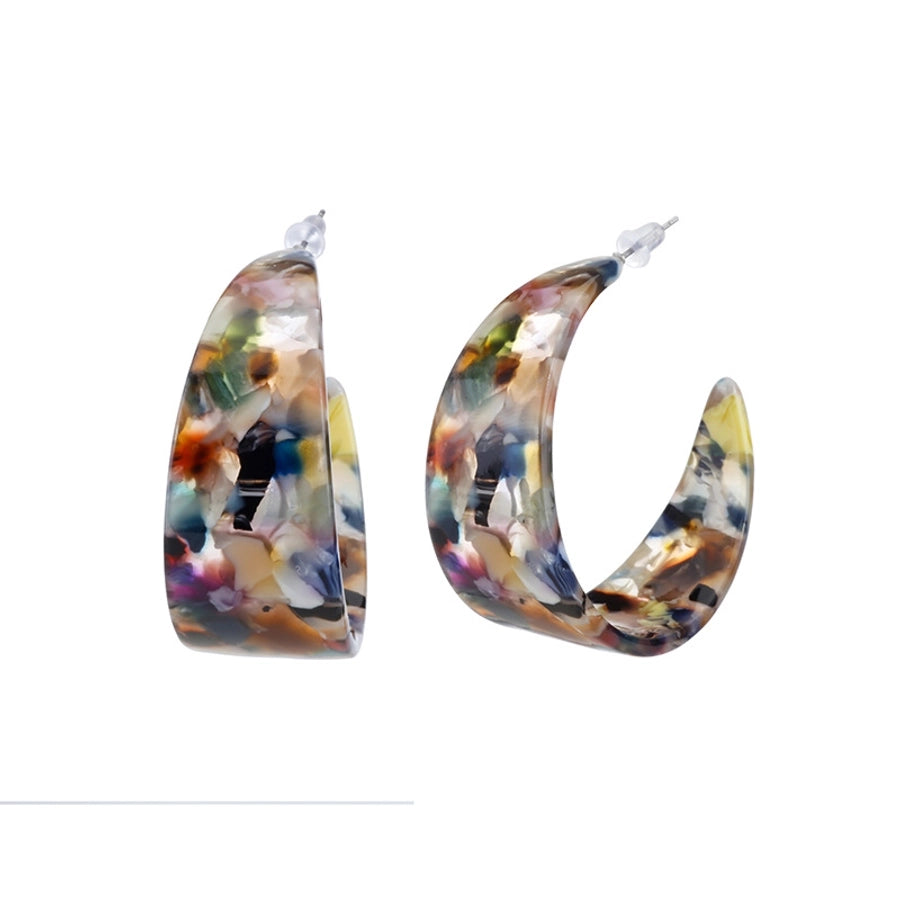 wis  popular C- shaped acetate plate earrings acrylic fashion earrings exaggerated  earrings - CEJEW