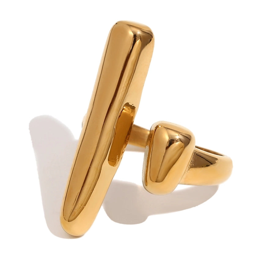 Jewelry IG Style Geometric Solid Color 304 Stainless Steel 18K Gold Plated Plating Open Rings