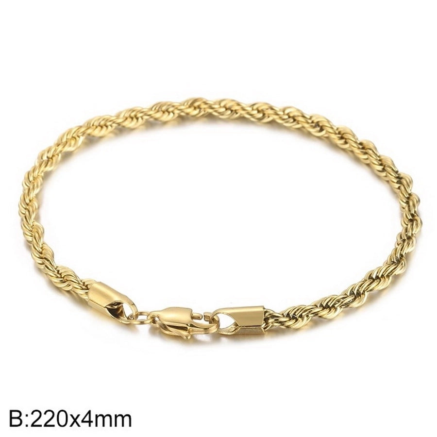 Elegant Simple Style Streetwear Twist 304 Stainless Steel 18K Gold Plated Unisex Bracelets