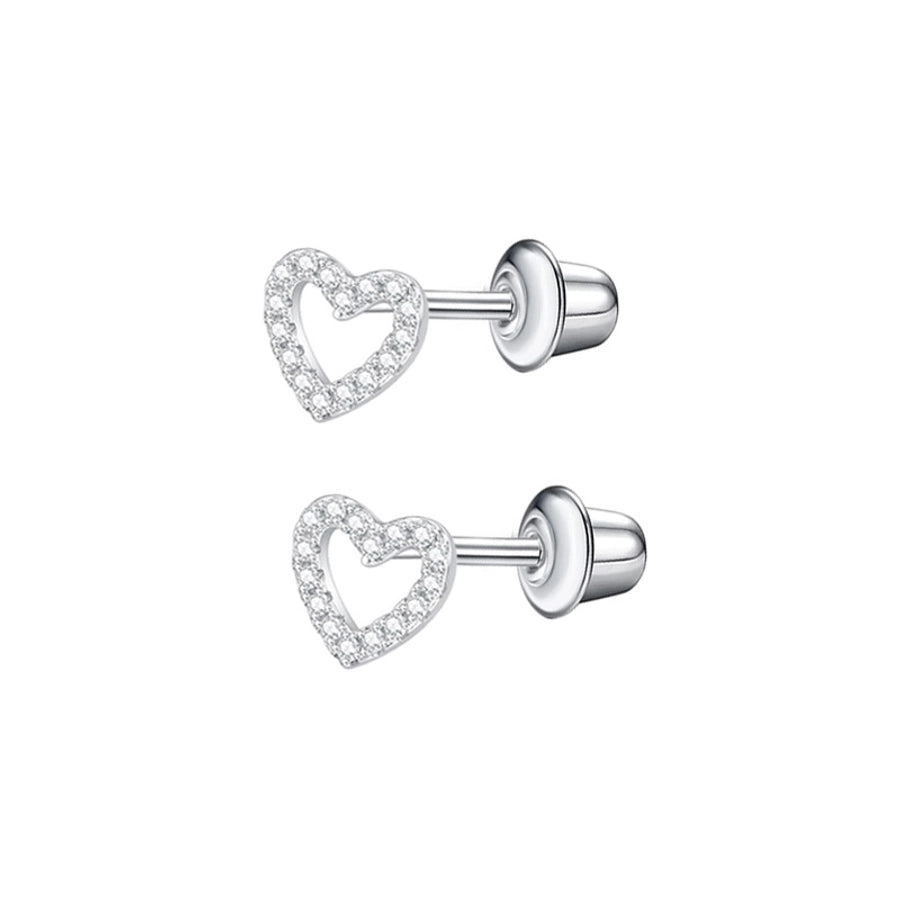 1 Pair Ear Cartilage Rings & Studs Simple Style Classic Style Heart Shape 304 Stainless Steel Plating Ear Cartilage Rings & Studs