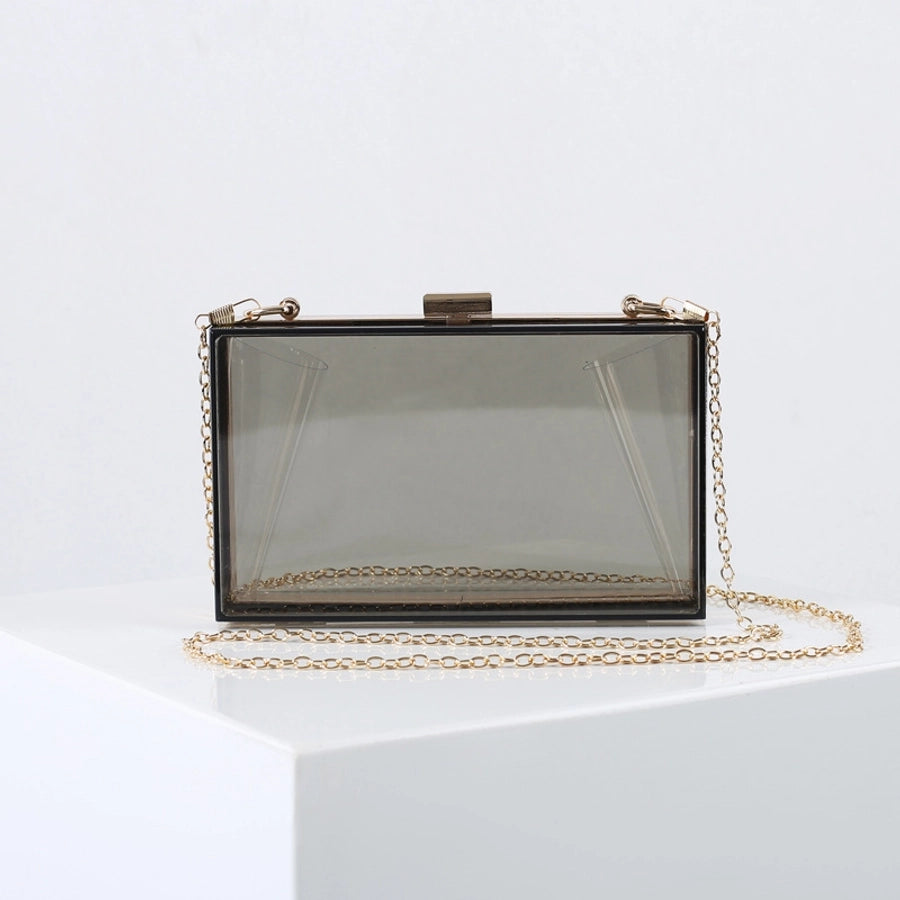 White Black Transparent Arylic Solid Color Square Evening Bags