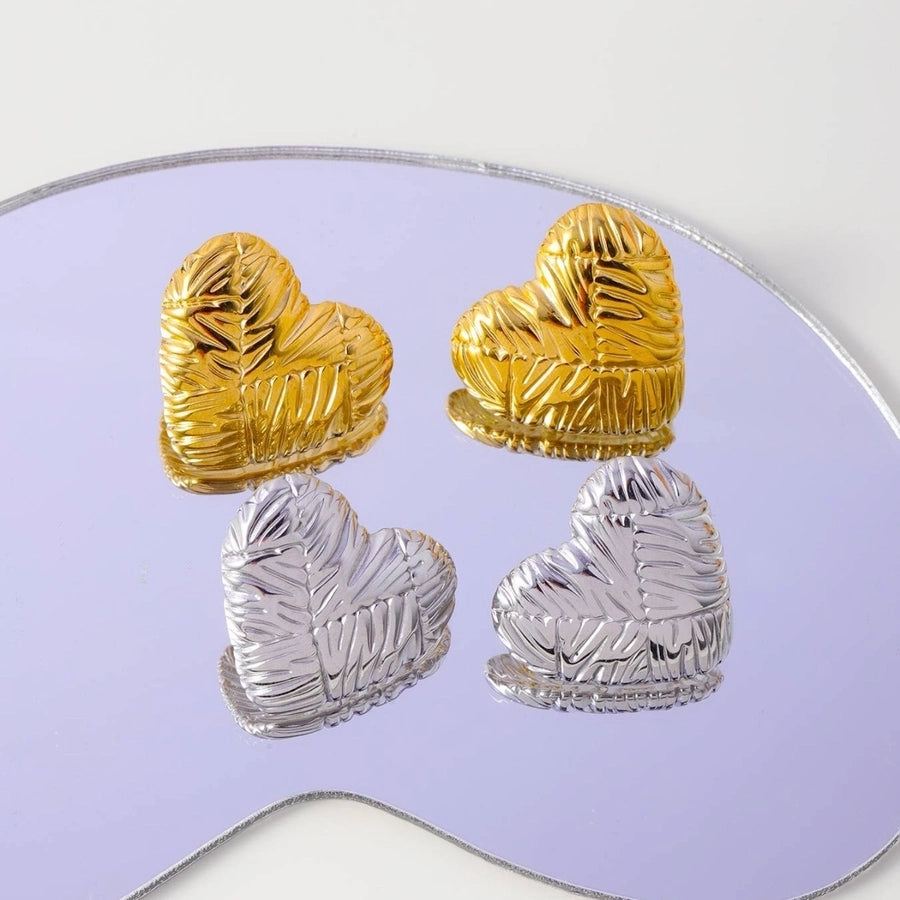 1 Pair Streetwear Geometric Heart Shape 304 Stainless Steel 18K Gold Plated Earrings