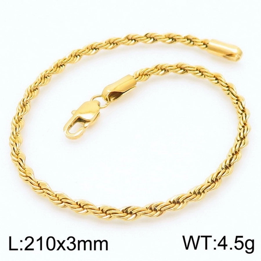 Elegant Simple Style Streetwear Twist 304 Stainless Steel 18K Gold Plated Unisex Bracelets