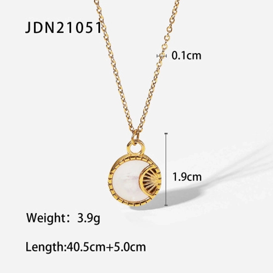 Jewelry Simple Style Classic Style Star Moon 304 Stainless Steel Plating Pendant Necklace