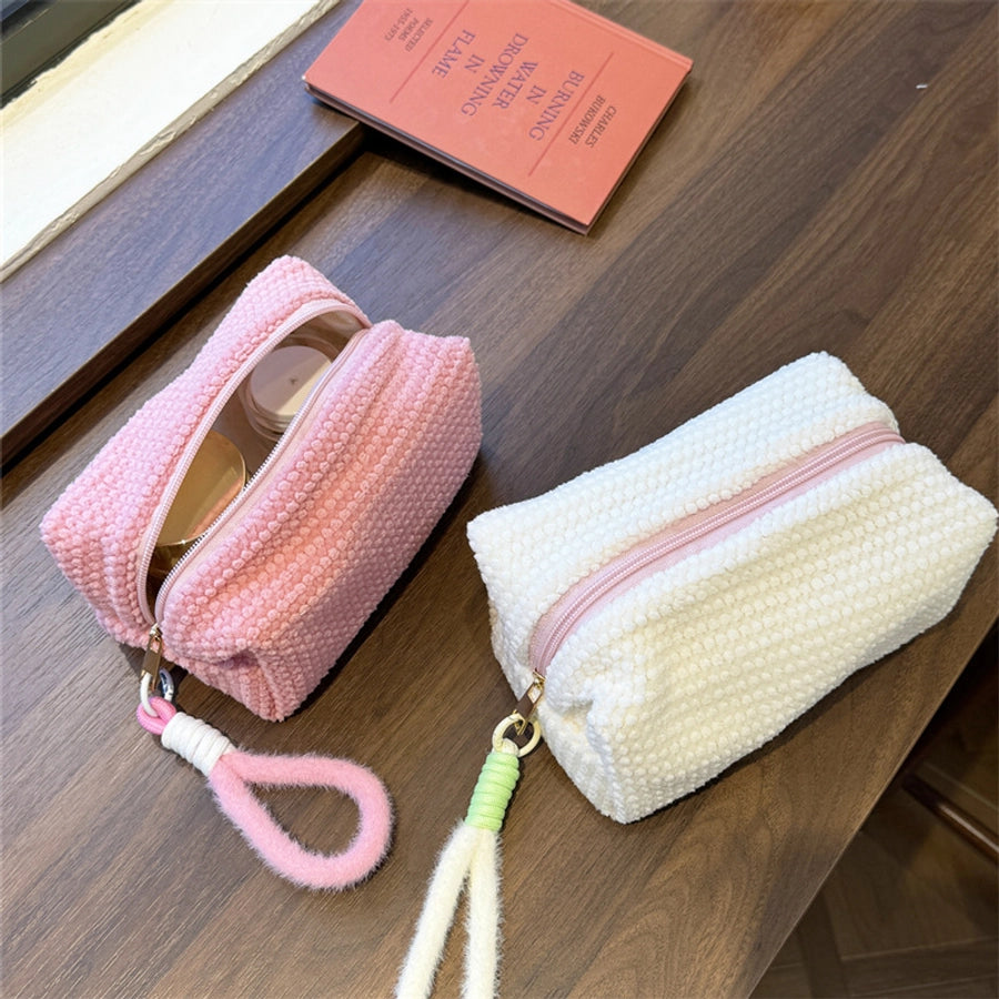 Elegant Streetwear Solid Color Polyester Plaid Square Makeup Bags