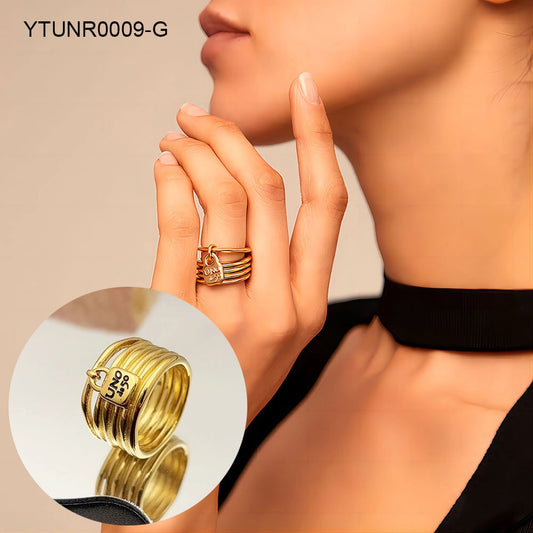 Classic 18K Gold Plated Stainless Steel Ring