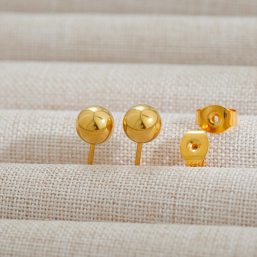 1 Pair Basic Ball 304 Stainless Steel Ear Studs