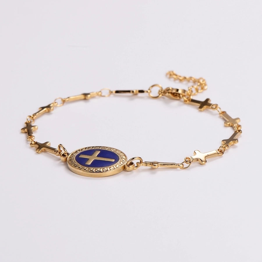 Elegant Streetwear Cross 304 Stainless Steel 18K Gold Plated Bracelets In Bulk