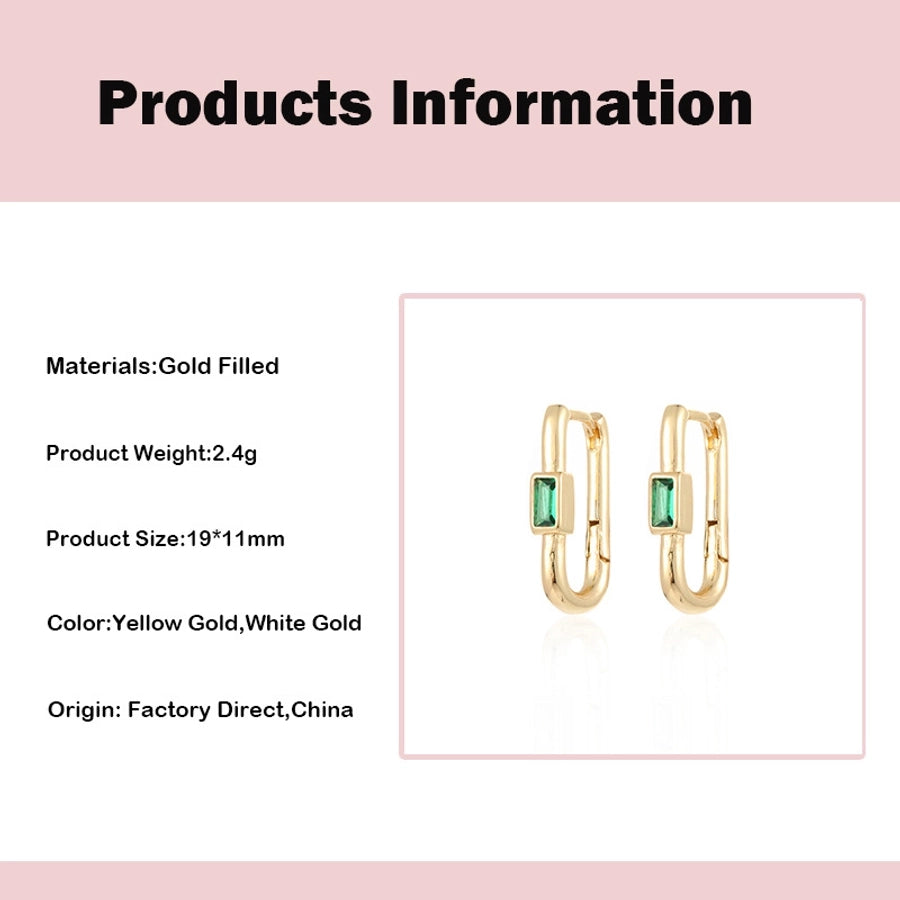 1 Pair Modern Style Classic Style Geometric Copper Zircon Earrings