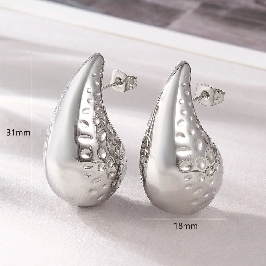 style titanium steel hollow earrings vacuum electroplating 18K real gold stainless steel Women's Light earrings simple earrings - CEJEW