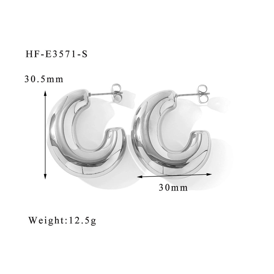 1 Pair Simple Style Classic Style U Shape Heart Shape Plating 316L Stainless Steel  Ear Studs