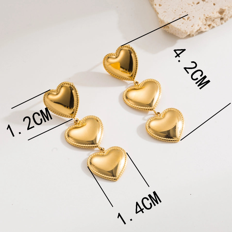 1 Pair Casual Modern Style Simple Style Cross Heart Shape Bow Knot 304 Stainless Steel 18K Gold Plated Ear Studs