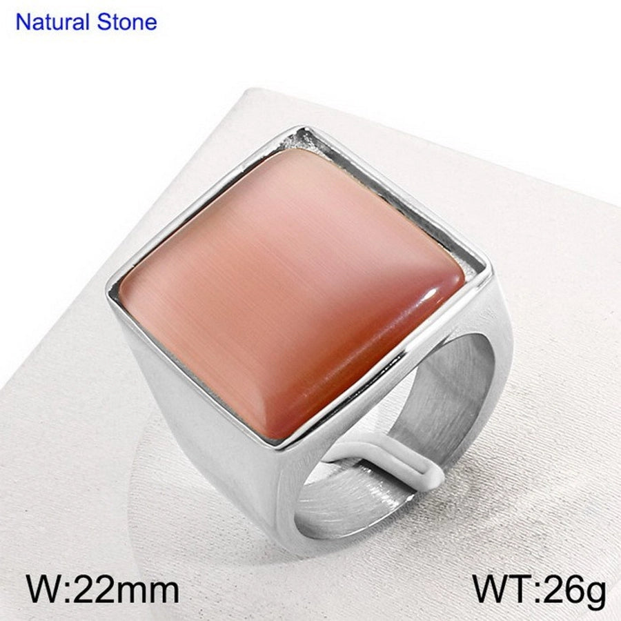 Jewelry Vintage Style Geometric Square Stainless Steel 18K Gold Plated Plating Rings