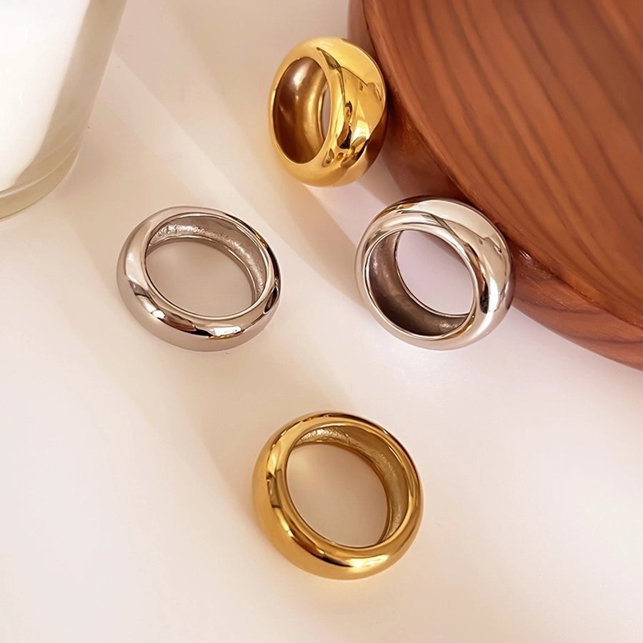 Jewelry IG Style Nordic Style Geometric 316L Stainless Steel  18K Gold Plated Rings