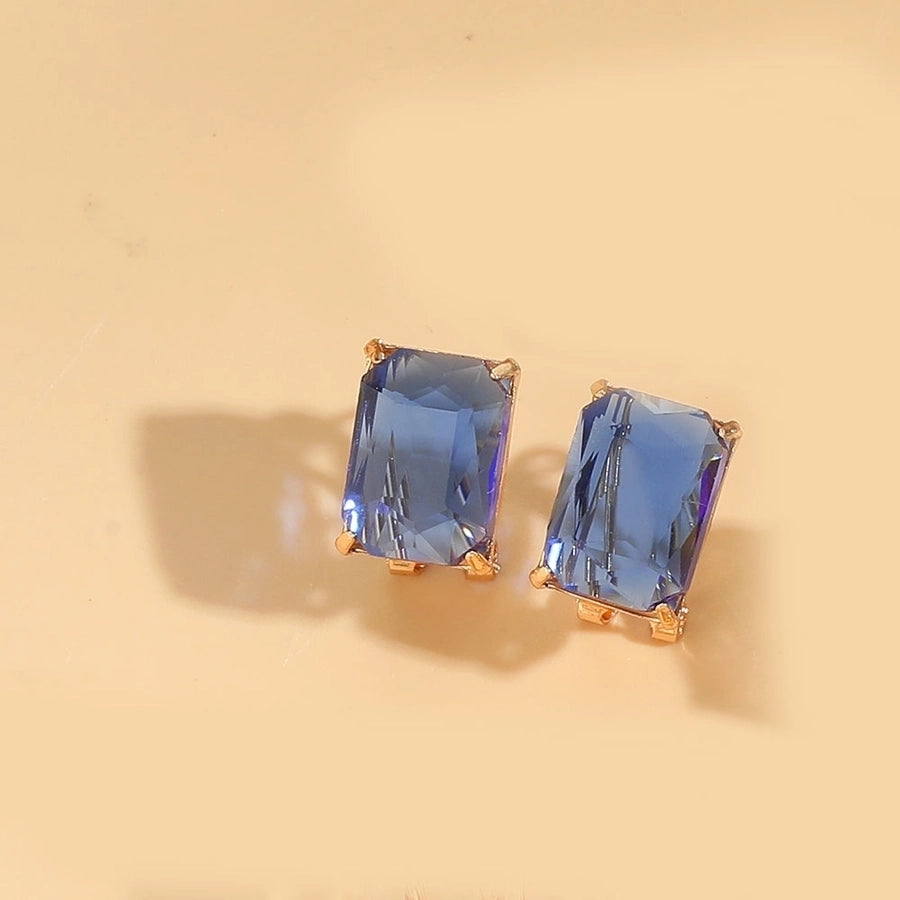 1 Pair Vintage Style Simple Style Commute Square Inlay Copper Zircon 14K Gold Plated Ear Studs