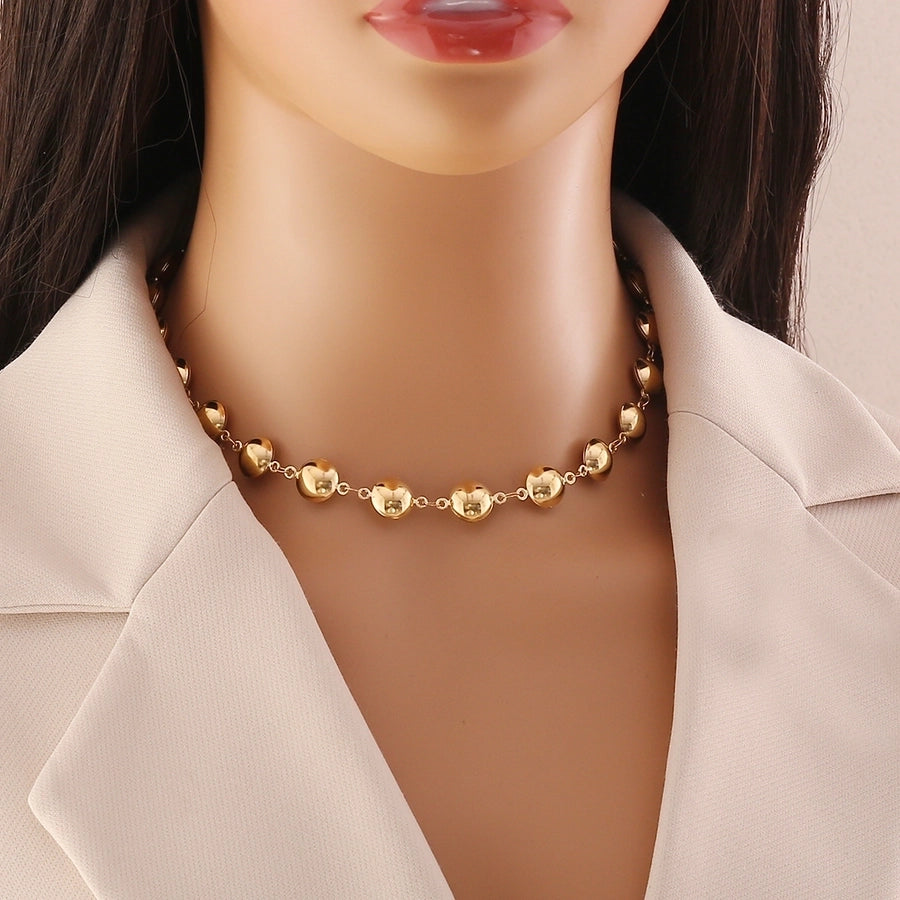 Jewelry Lady Commute Round 304 Stainless Steel 18K Gold Plated Irregular Necklace