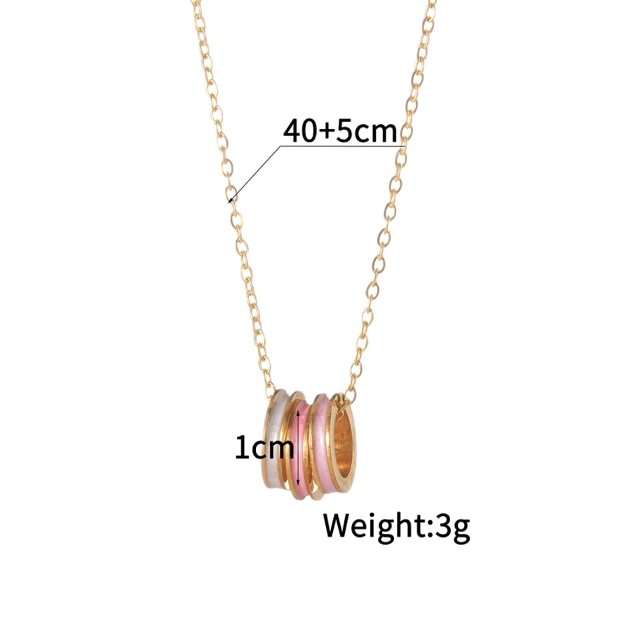 Jewelry Elegant Simple Style Streetwear Round 304 Stainless Steel 18K Gold Plated Pendant Necklace