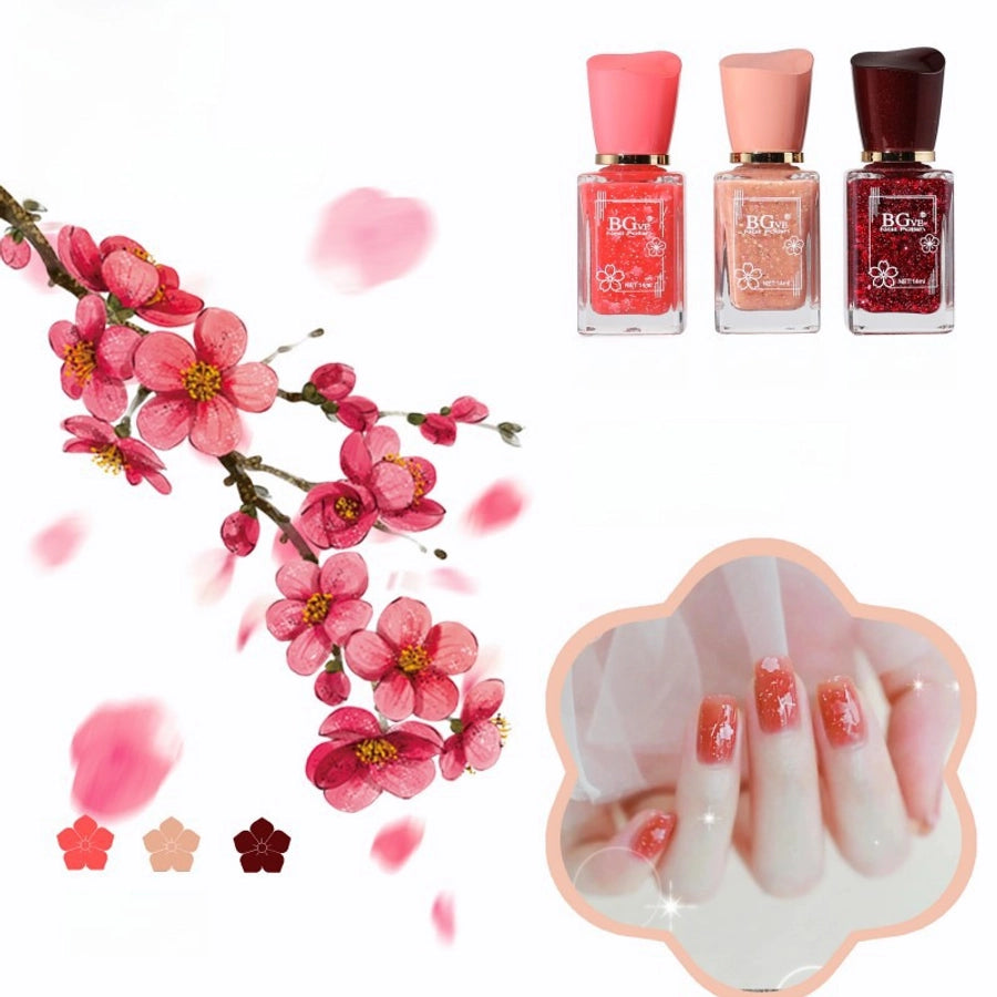 Bgve Nail Polish Long-lasting Quick-drying Transparent Nude Color Jelly Pink   Whitening Oil-based Nail Polish