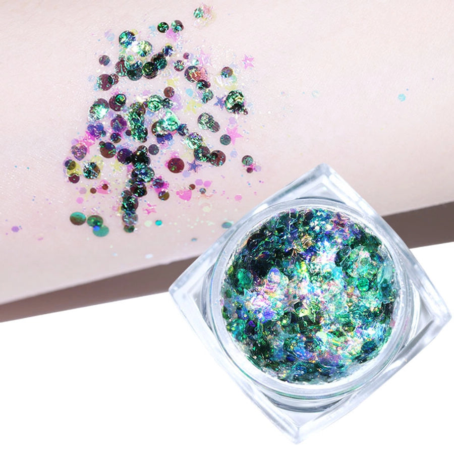 Colorful Glitter Glossy Sequin Nail Art Eye Makeup No Glue Needed Lolita Cosplay Performance Makeup Internet Celebrity Style