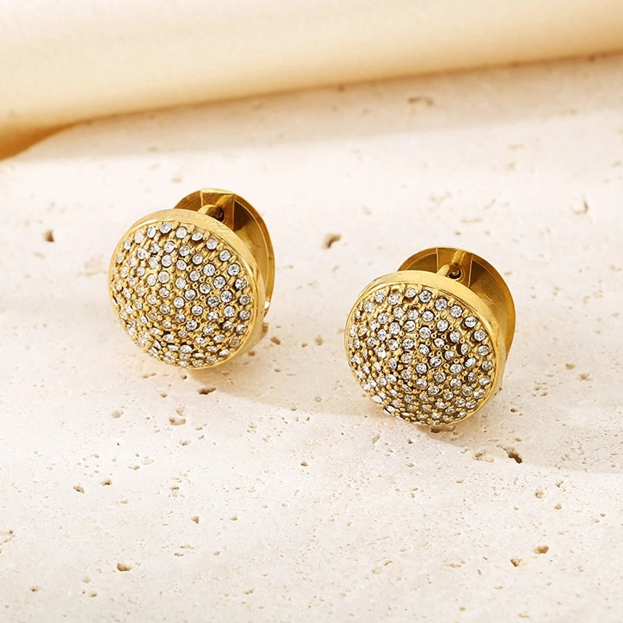 1 Pair Elegant Vintage Style Streetwear Geometric 304 Stainless Steel 18K Gold Plated Earrings