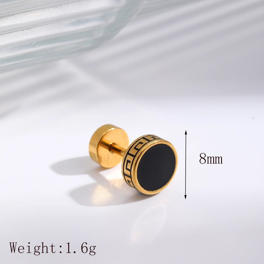 1 Pair Ear Cartilage Rings & Studs Simple Style Commute Round 304 Stainless Steel Enamel 18K Gold Plated Ear Cartilage Rings & Studs