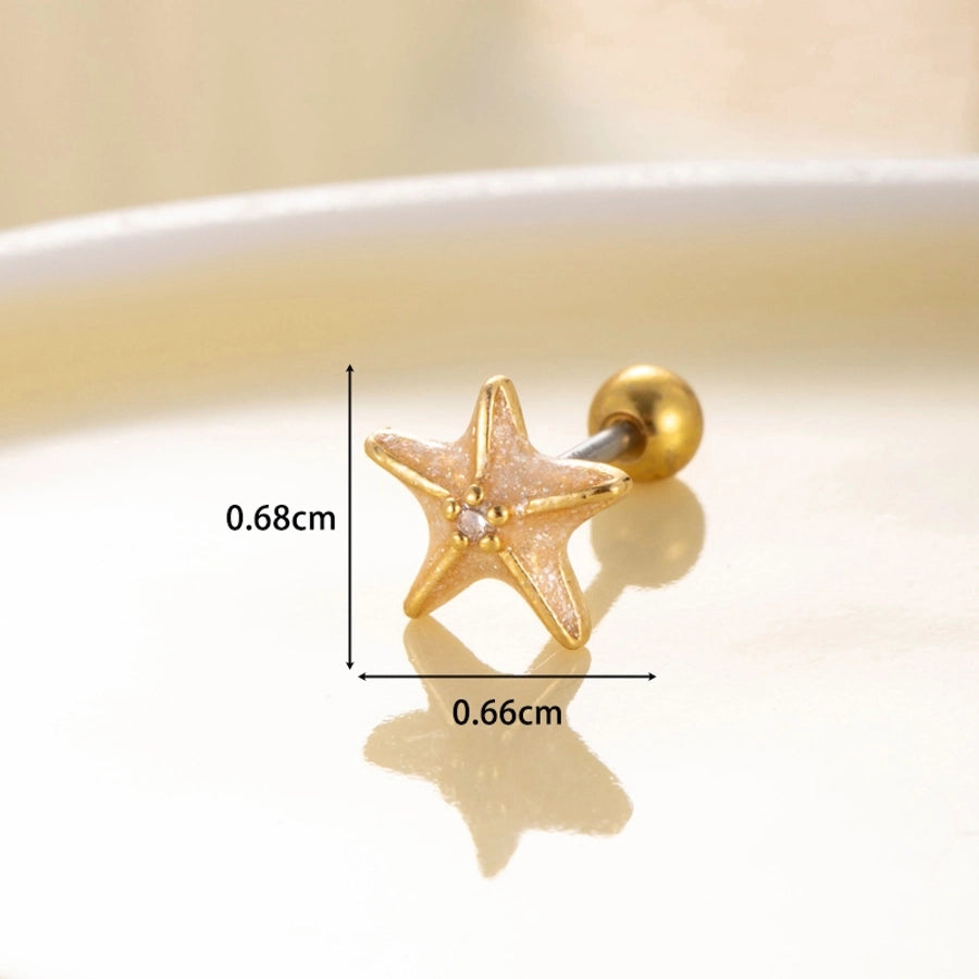 1 Piece Casual Classic Style Starfish Copper Copper Earrings