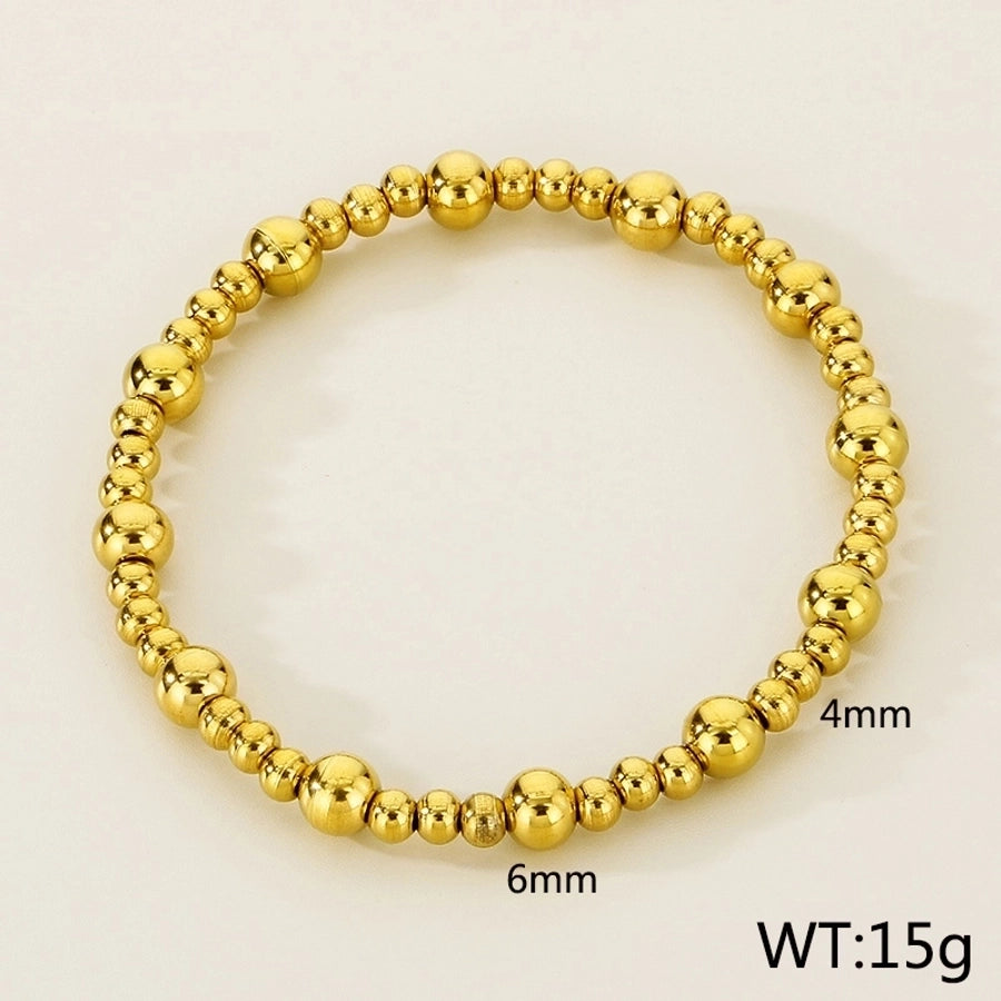 Simple Style Round 304 Stainless Steel 18K Gold Plated Bracelets In Bulk - CEJEW