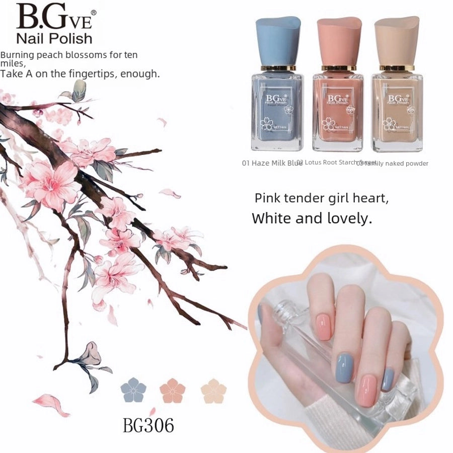 Bgve Nail Polish Long-lasting Quick-drying Transparent Nude Color Jelly Pink   Whitening Oil-based Nail Polish