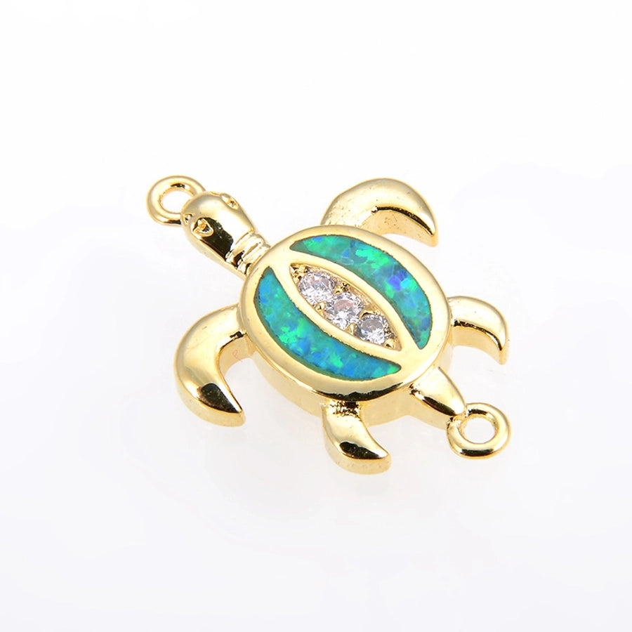 Copper 18K Gold Plated Polishing Plating Inlay Tortoise Opal Zircon Charms Bracelets